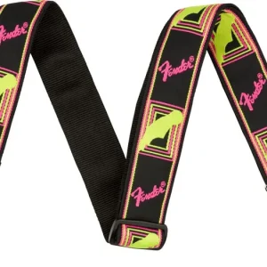 Fender Neon Monogrammed Strap YLW/PINK Ověřený