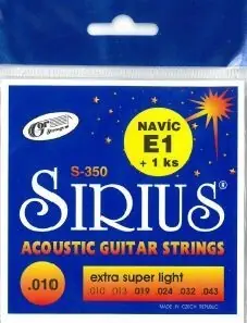 GORSTRINGS S-350 (.010/.043) SIRIUS Extra super light Acoustic-sada str., sklad 7ks -D01- Shoop - Elektro Kyjov - Green Food Pouze Dnes