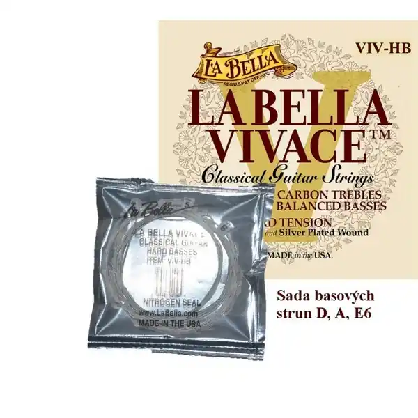 La Bella VIV-HB -3 Nylonové struny-Hard - SERVISNÍ SADA (E6,A,D), Sklad 1ks -D11- Shoop - Elektro Kyjov - Green Food Rychlé Dodání