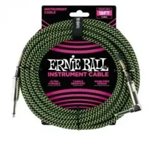 6082 Ernie Ball 18‘ Braided Straight / Angle Instrument Cab.-kabel 5,5m, sklad 1ks Shoop - Elektro Kyjov - Green Food Časově Omezené