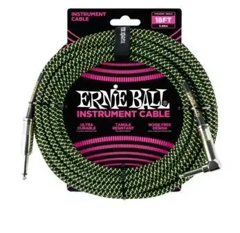 6082 Ernie Ball 18‘ Braided Straight / Angle Instrument Cab.-kabel 5,5m, sklad 1ks Shoop - Elektro Kyjov - Green Food Časově Omezené