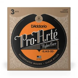 Akce D‘Addario EJ43 Pro-Arte Nylon Classical Guitar Strings, Light Tension, 3 Sets