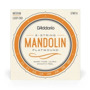 Akční Cena D‘Addario EFW74 Flatwound Mandolin Strings, Stainless Steel, Medium, 11-36