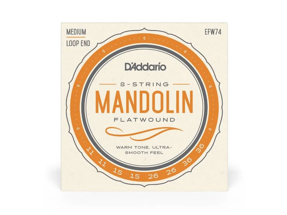 Akční Cena D‘Addario EFW74 Flatwound Mandolin Strings, Stainless Steel, Medium, 11-36