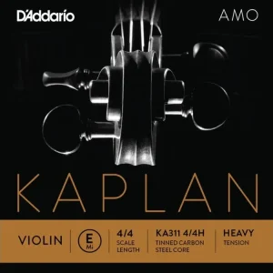 Akce D‘Addario Kaplan Amo Violin E String, 4/4 Scale, Heavy Tension