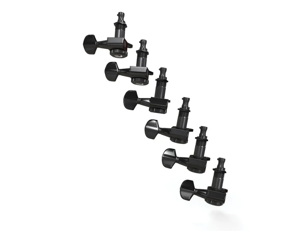 Bezpečná Platba D‘Addario Auto-Trim Locking Tuning Machines, 6 In-Line setup, Black