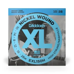 Autentický D‘Addario EXL150H Nickel Wound Electric Guitar Strings, High-Strung/Nashville Tuning, 10-26