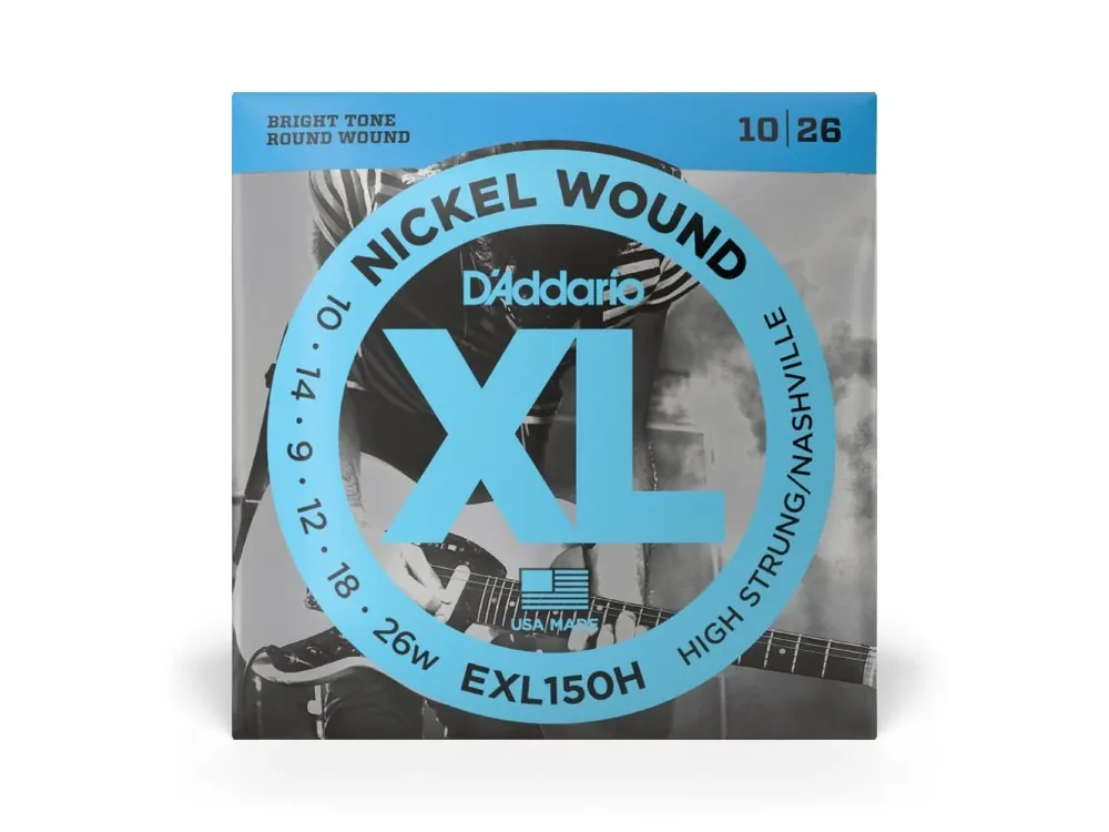 Autentický D‘Addario EXL150H Nickel Wound Electric Guitar Strings, High-Strung/Nashville Tuning, 10-26