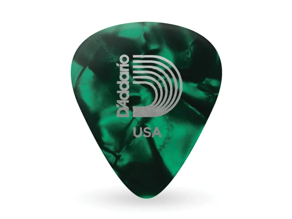 Bezpečná Platba D‘Addario Green Pearl Celluloid Guitar Picks, 100 pack, Light