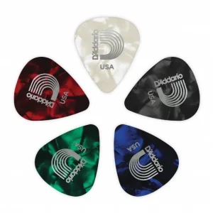 Autentický D‘Addario Assorted Pearl Celluloid Guitar Picks, 10 pack, Medium
