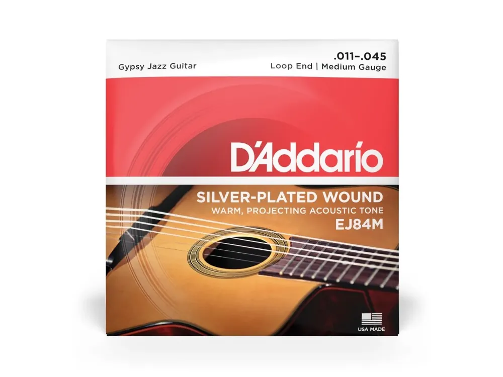 D‘Addario EJ84M Gypsy Jazz Acoustic Guitar Strings, Loop End, Medium, 11-45 Vysoce Kvalitní
