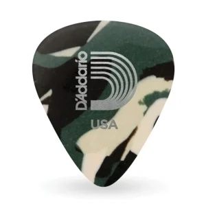 Autentický D‘Addario Camouflage Celluloid Guitar Picks, 100 pack, Heavy