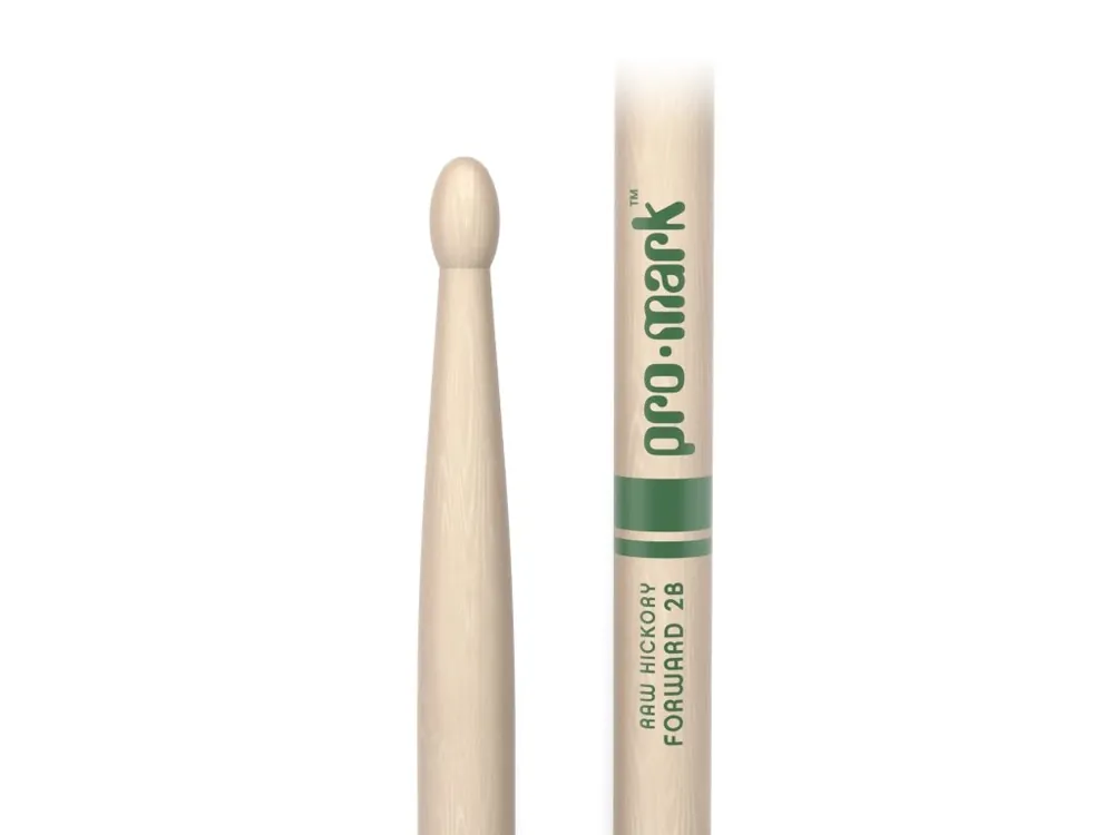 ProMark Classic Forward 2B Raw Hickory Drumstick, Oval Wood Tip Must-Have