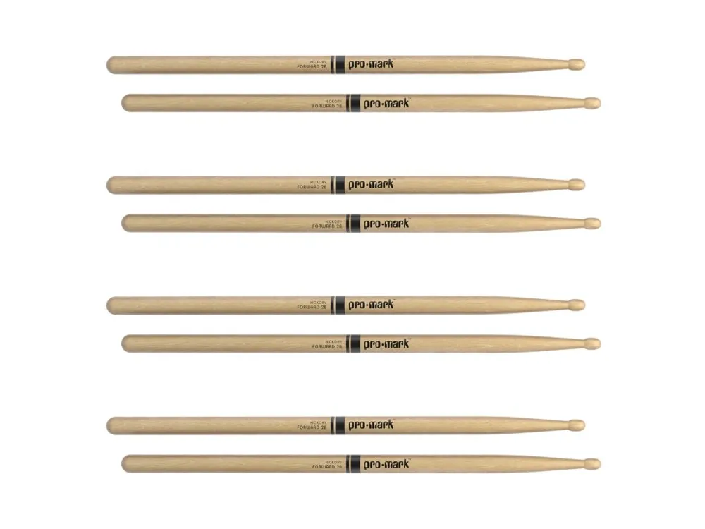 Nízká Cena ProMark Classic Forward 2B Hickory Drumstick, Oval Wood Tip, 4-Pack
