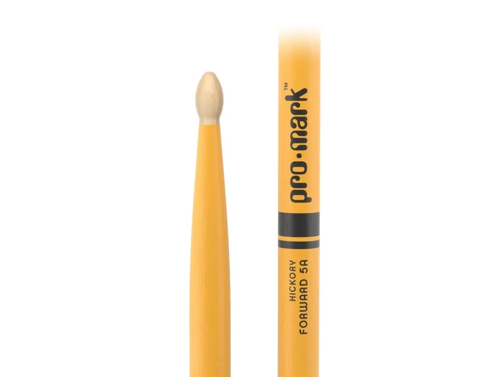 Super Cena ProMark Classic Forward 5A Painted Yellow Hickory Drumstick, Oval Wood Tip