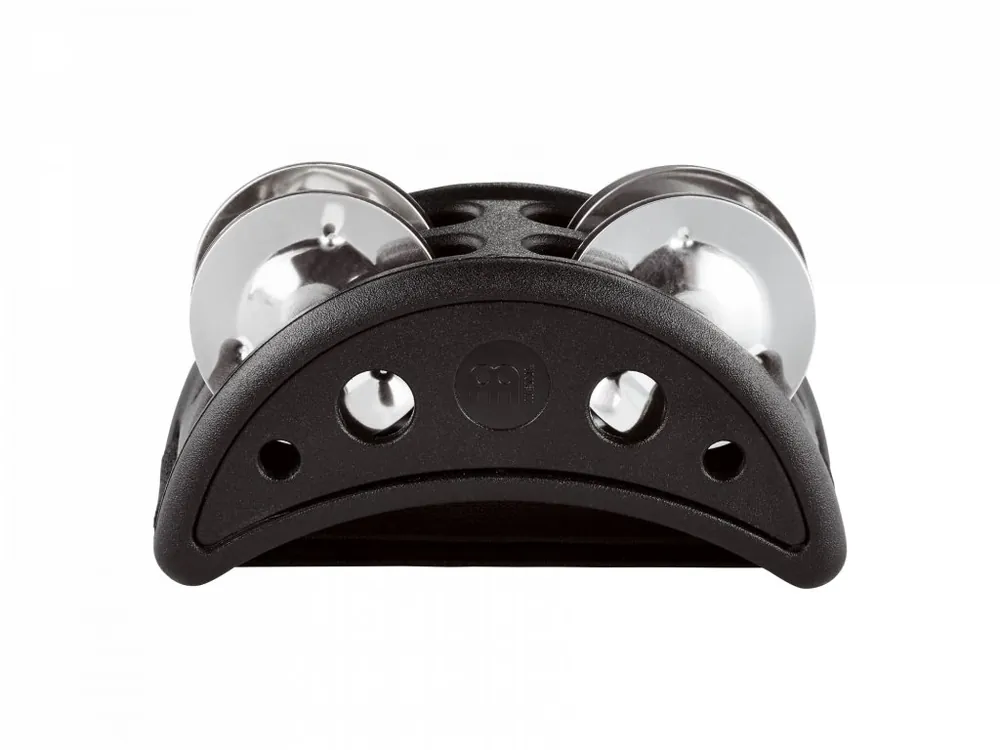 Časově Omezené MEINL Percussion - COMPACT FOOT TAMBOURINE MEINL, STAINLESS STEEL JINGLES CFJS2S-BK
