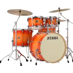 Značkový TAMA - DRUM SET 5-PCS.SUPERSTAR MAPLE, TANGERINE LACQUER BURST,+SM5W, 1007,1208,1614,2216,1465, C-HW CL52KR-TLB