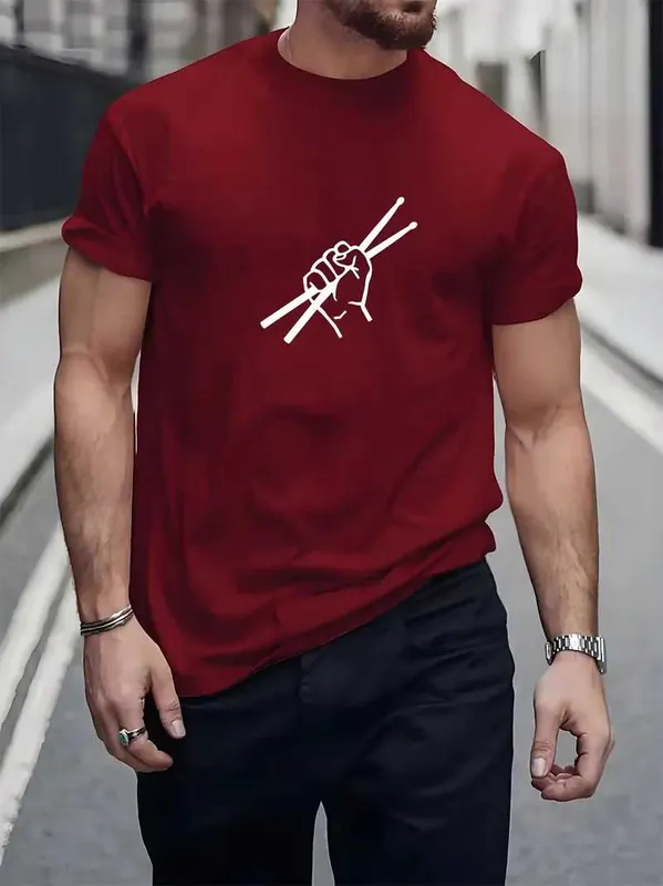 Finální Výprodej tričko pro bubeníky TMAVĚ ČERVENÁ