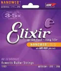 ELIXIR 11102 80/20 Bronze Ultra Thin NANOWEB® Coating Medium Rychlé Dodání