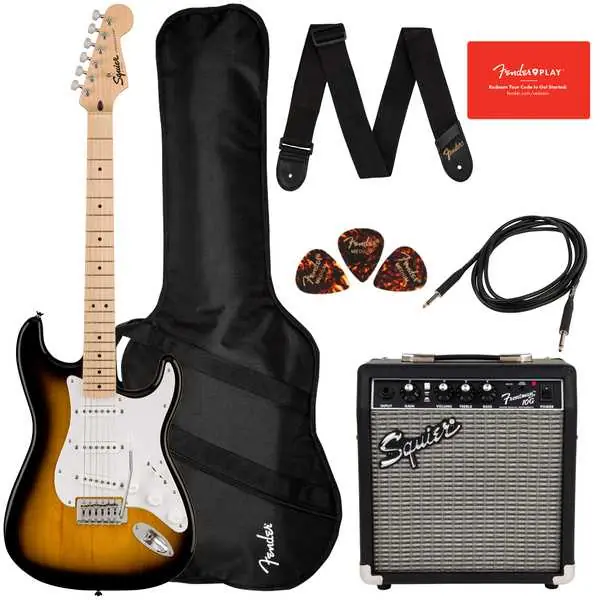 Nízká Cena FENDER Squier Sonic Stratocaster Pack 2TSB