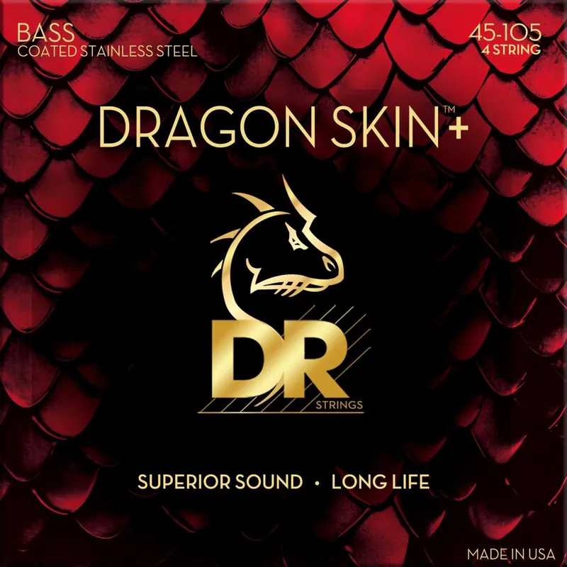 Výhodná Nabídka DR Strings Dragon Skin+ Coated Steel Medium 45-105 Struny pro baskytaru