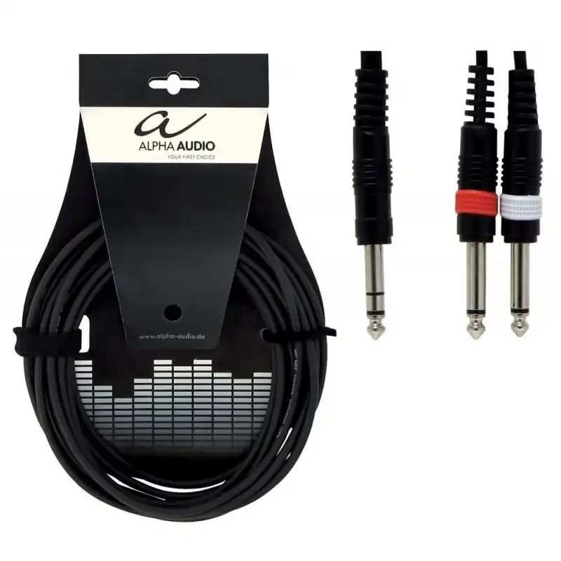Oblíbený Alpha Audio Basic Y-Cable 1x 6,3 mm Stereo Jack - 2x 6,3 mm Mono Jack 1,5m