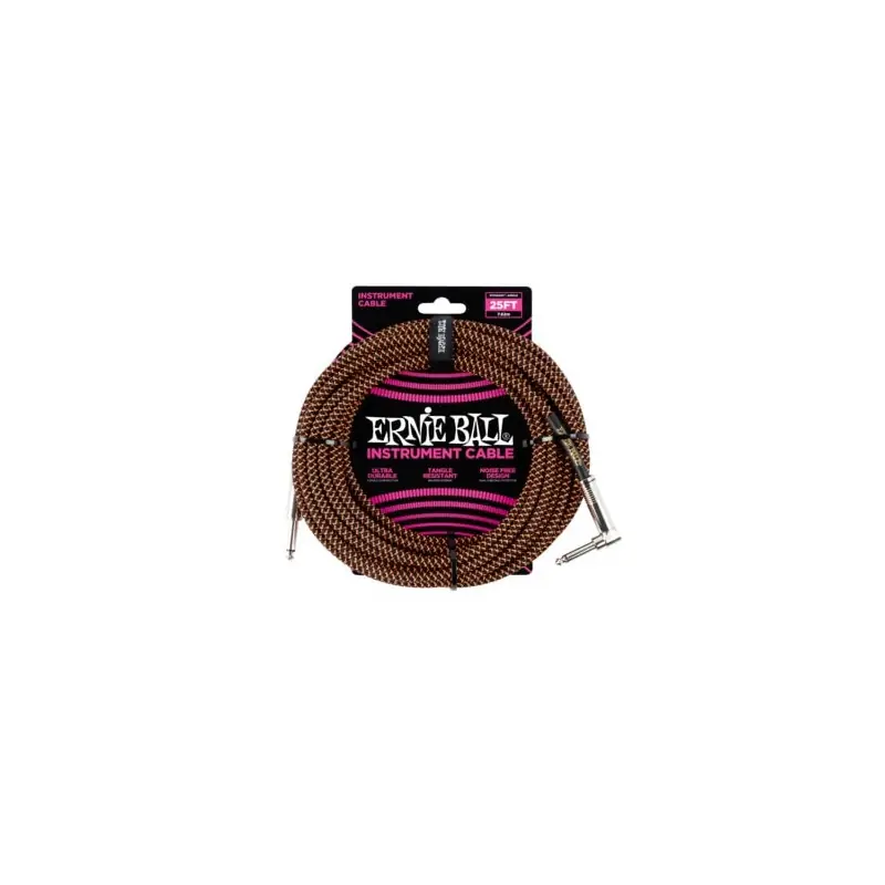 Rychlé Dodání Ernie Ball 25FT STRGHT/ANGLE BRAIDED BLK/ORANGE CAB