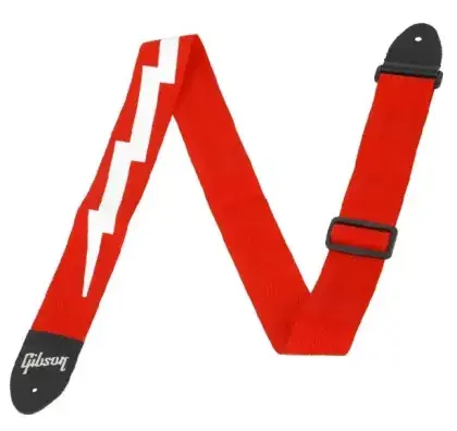Řemen kytarový Gibson GSBL20 Lightning Bolt Style 2" Safety Strap Ferrari Red Horká Nabídka