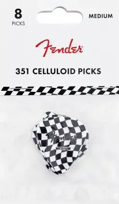Vrácení Zdarma Trsátka set Fender 351 Celluloid Picks Checkeboard Medium - 8 ks