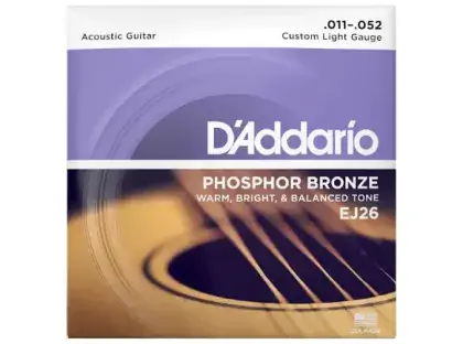 Struny kovové pro akustickou kytaru D‘Addario EJ26 Phosphor Bronze Custom Light 11/52 Jen Po Omezenou Doba