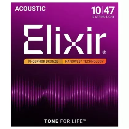 Cenová Bomba Struny kovové pro 12strunnou kytaru Elixir 16152 PB 80/20 12-Light 10/47
