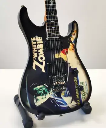 Zlevněný Miniatura kytary Music Legends PPT-MK161 Kirk Hammett Metallica ESP White Zombie Signature