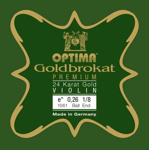 Rychlé Dodání Struny pro housle Goldbrokat Premium 24 Karat Gold