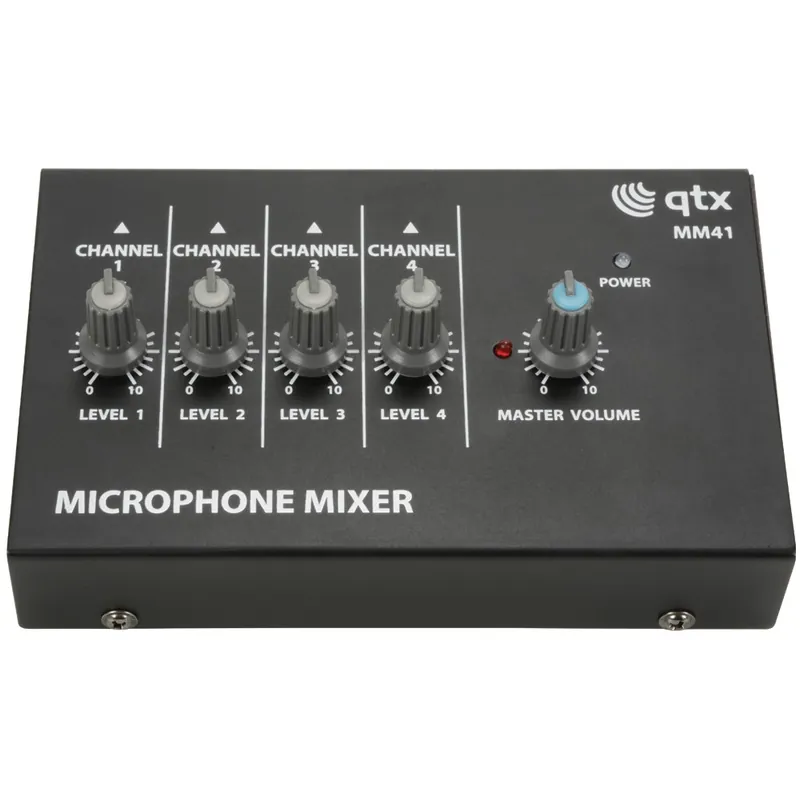 QTX MM41 Kompaktní mikrofonní směšovač, 4 vstupy Sezónní Sleva