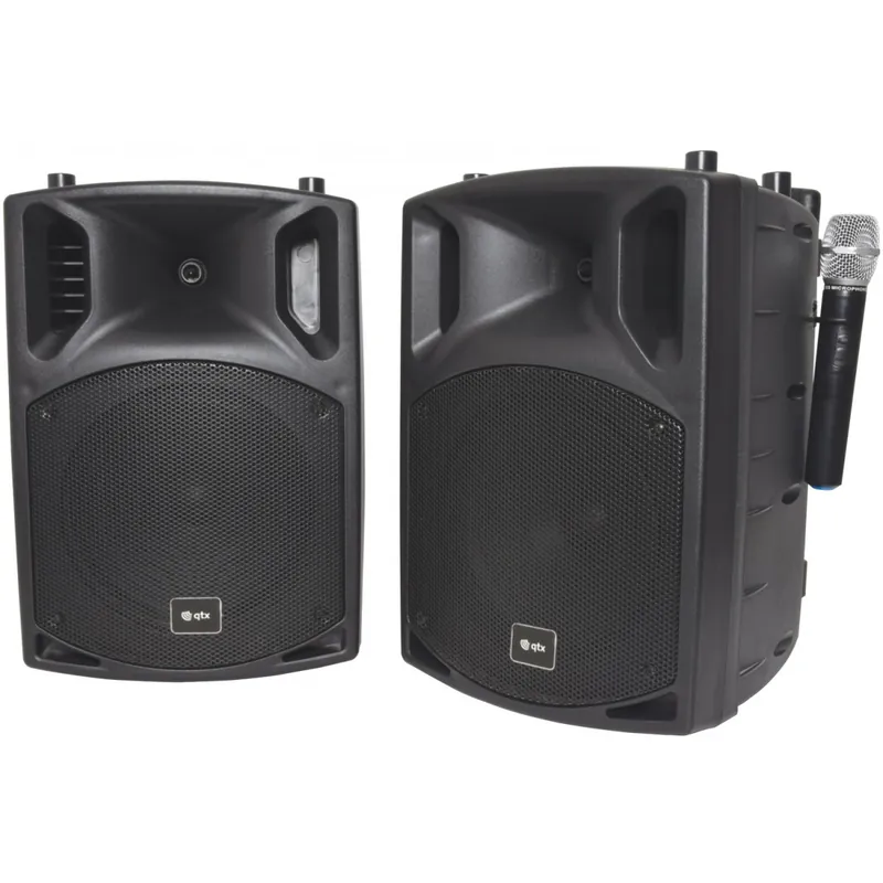 QTX PAV10, mobilní 10" zvukový systém CD/DVD/MP3/BT/2x UHF, 100W Jen Po Omezenou Doba