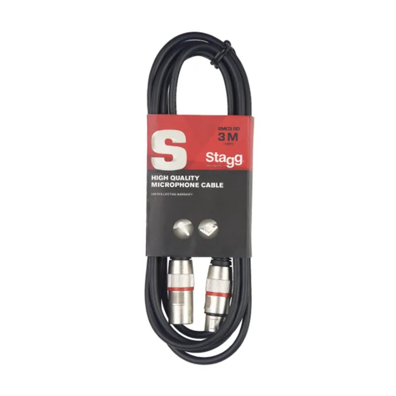 Stagg SMC1 RD, mikrofonní kabel XLR/XLR, 1m, červené kroužky Levný
