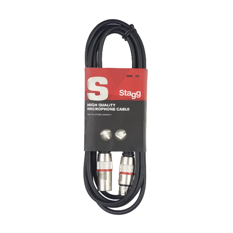 Výprodej Stagg SMC10 RD, mikrofonní kabel XLR/XLR, 10m, červené kroužky