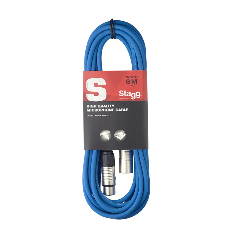 Stagg SMC6 CBL, mikrofonní kabel XLR/XLR, 6m, modrý Zlevněný