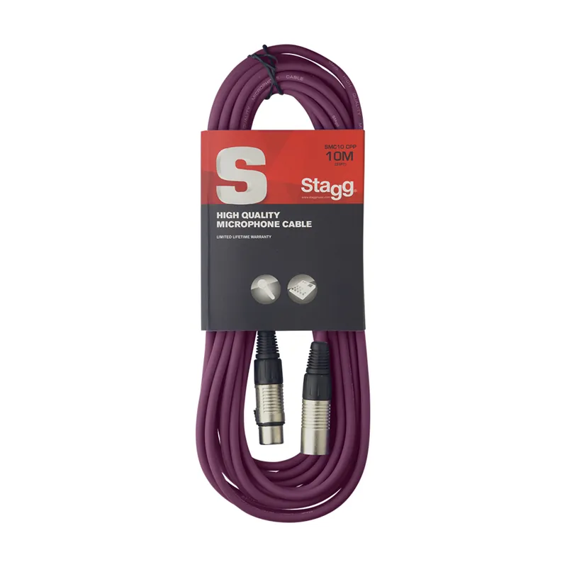 Stagg SMC10 CPP, mikrofonní kabel XLR/XLR, 10m, fialový Must-Have