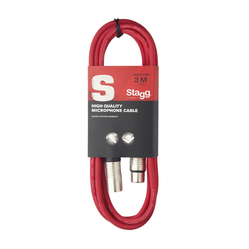 Vrácení Zdarma Stagg SMC3 CRD, mikrofonní kabel XLR/XLR, 3m, červený