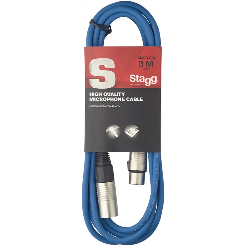 Top Prodej Stagg SMC3 CBL, mikrofonní kabel XLR/XLR, 3m, modrý