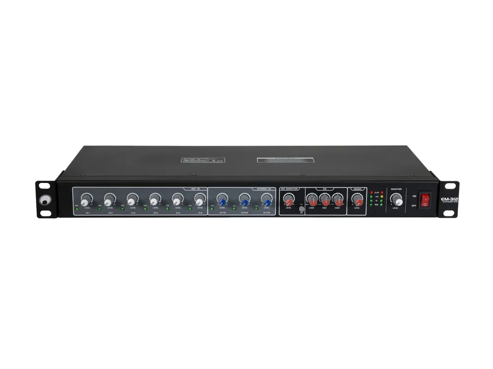 Cenový Hit Omnitronic EM-312, 12-kanálový 19" mixážní pult