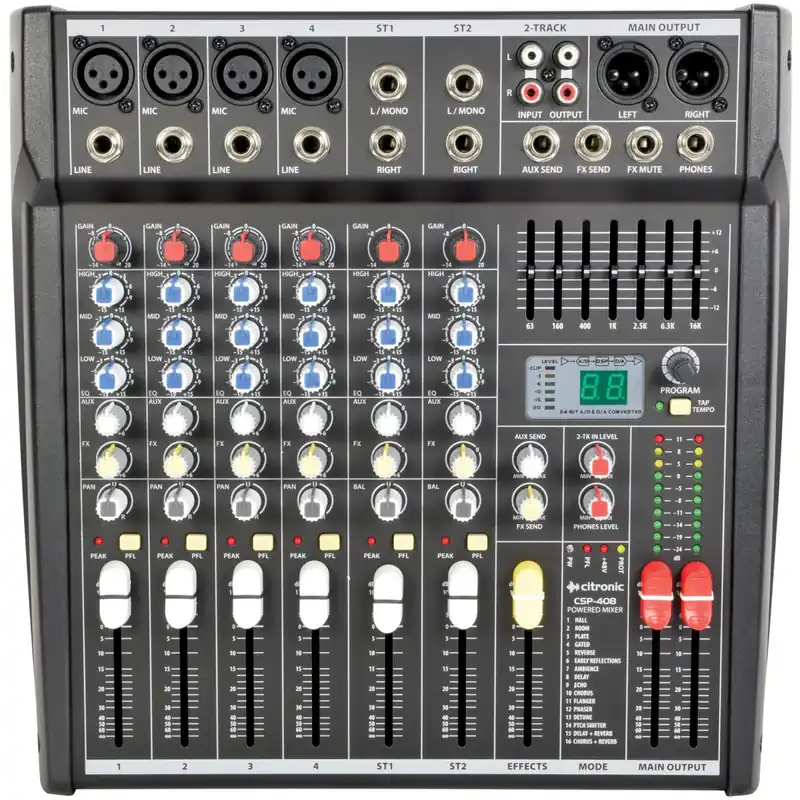 Cenový Hit Citronic CSP-408, aktivní mixážní pult, 2x 200W RMS