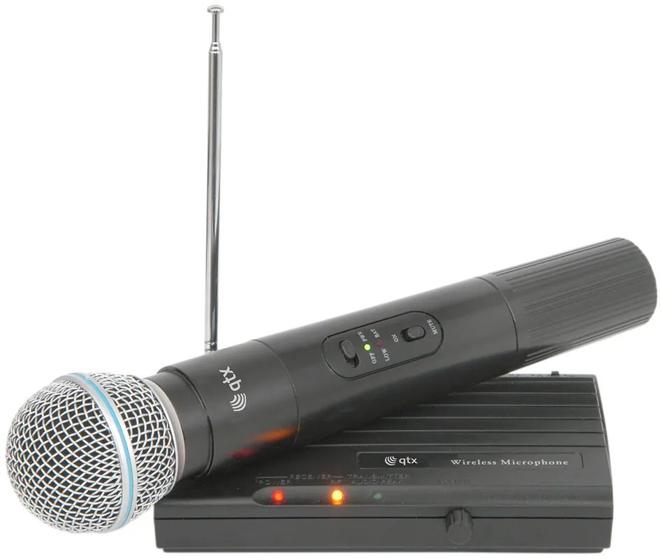 Akční Nabídka QTX VH45B, 1-kanálový bezdrátový mikrofonní set 174.5 MHz