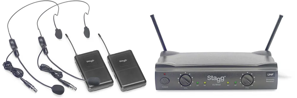 Stagg SUW 50 HH EG EU, 2-kanálový bezdrátový mikrofonní set 863,8 MHz / 864,5 MHz Must-Have