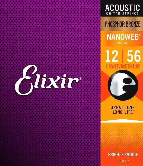 Vysoce Kvalitní ELIXIR Acoustic Phosphor Bronze with NANOWEB .012 - .056