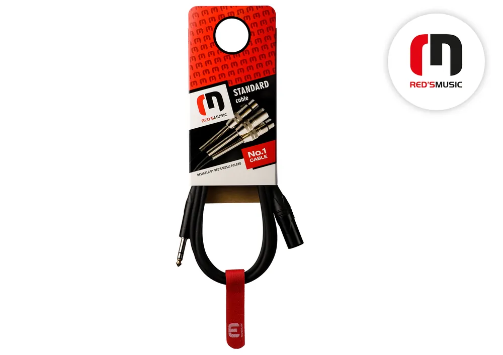 Kabel mikrofonní XLR M / J 6,3 ST RED´s Music - 1m Akční Cena