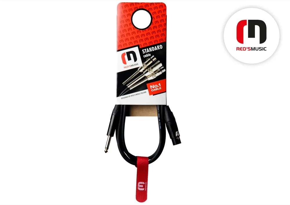 Kabel mikrofonní XLR F / J 6,3 M RED´s Music - 15m Akce